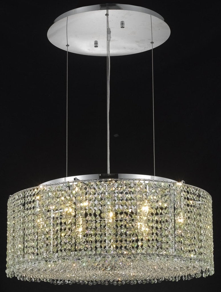 C121-1293D26C-CL/RC By Elegant Lighting Moda Collection 9 Light Chandeliers Chrome Finish