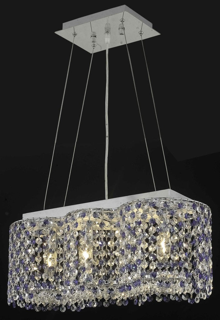 C121-1295D20C-CL/RC By Elegant Lighting Moda Collection 4 Light Chandeliers Chrome Finish
