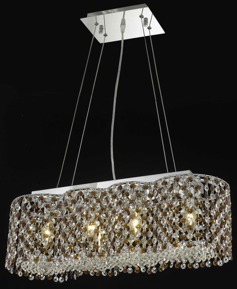 C121-1295D24C-CL/RC By Elegant Lighting Moda Collection 4 Light Chandeliers Chrome Finish