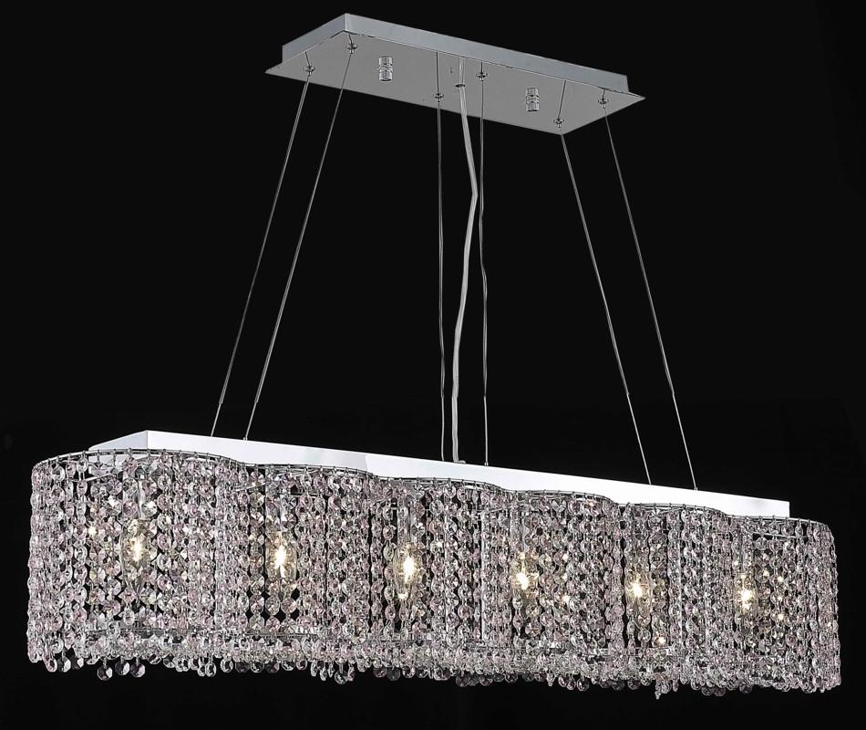 C121-1295D40C-CL/RC By Elegant Lighting Moda Collection 6 Light Chandeliers Chrome Finish