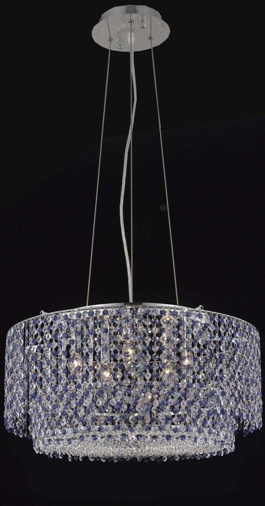 C121-1298D24C-CL/RC By Elegant Lighting Moda Collection 5 Light Chandeliers Chrome Finish