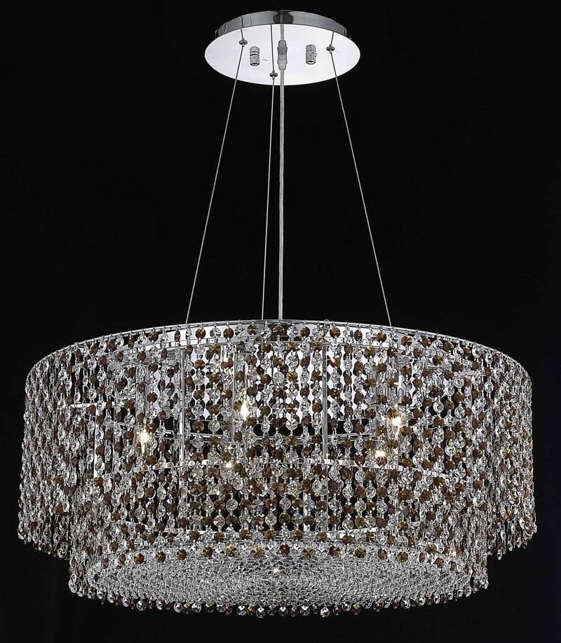 C121-1298D28C-RO/RC By Elegant Lighting Moda Collection 5 Light Chandeliers Chrome Finish