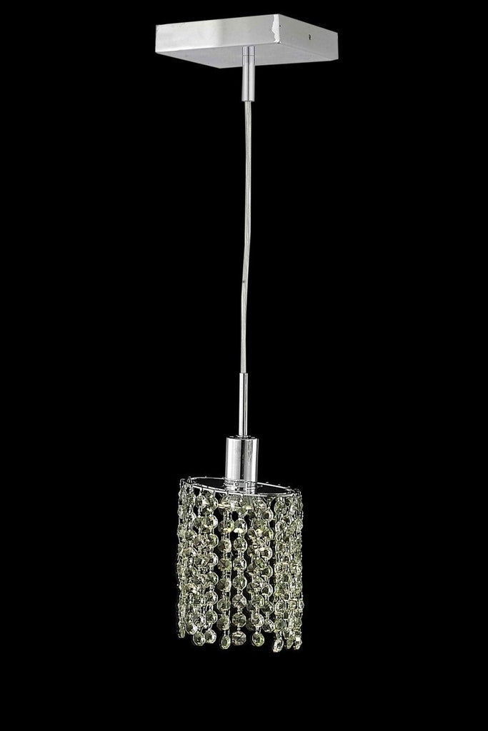 C121-1381D-S-E-LT/RC By Elegant Lighting Mini Collection 1 Light Pendants Chrome Finish