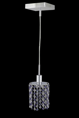 C121-1381D-S-R-TO/RC By Elegant Lighting Mini Collection 1 Light Pendants Chrome Finish