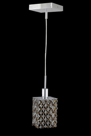 C121-1381D-S-S-GT/RC By Elegant Lighting Mini Collection 1 Light Pendants Chrome Finish