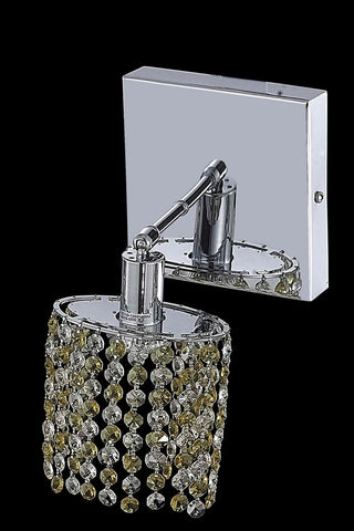 C121-1381W-S-E-LP/RC By Elegant Lighting Mini Collection 1 Light Wall Sconces Chrome Finish