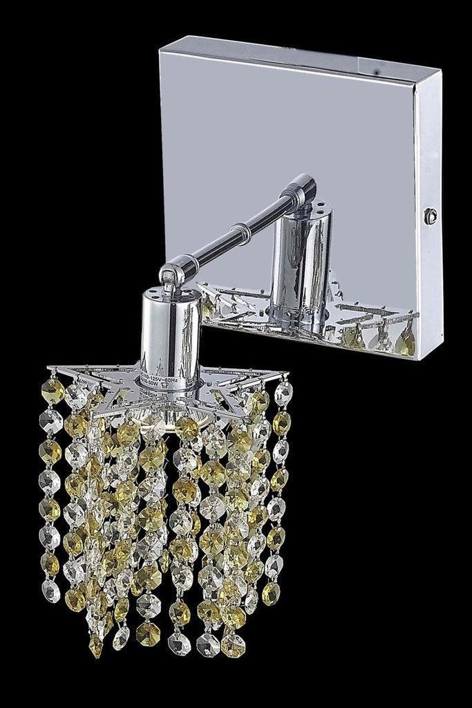 C121-1381W-S-P-LT/RC By Elegant Lighting Mini Collection 1 Light Wall Sconces Chrome Finish