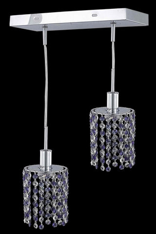 C121-1382D-O-R-GT/RC By Elegant Lighting Mini Collection 2 Light Pendants Chrome Finish