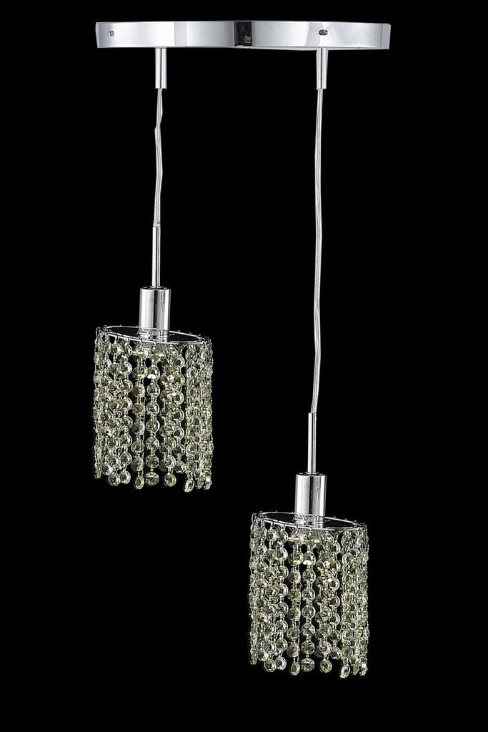 C121-1382D-R-E-TO/RC By Elegant Lighting Mini Collection 2 Light Pendants Chrome Finish