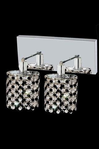 C121-1382W-O-R-RO/RC By Elegant Lighting Mini Collection 2 Light Wall Sconces Chrome Finish