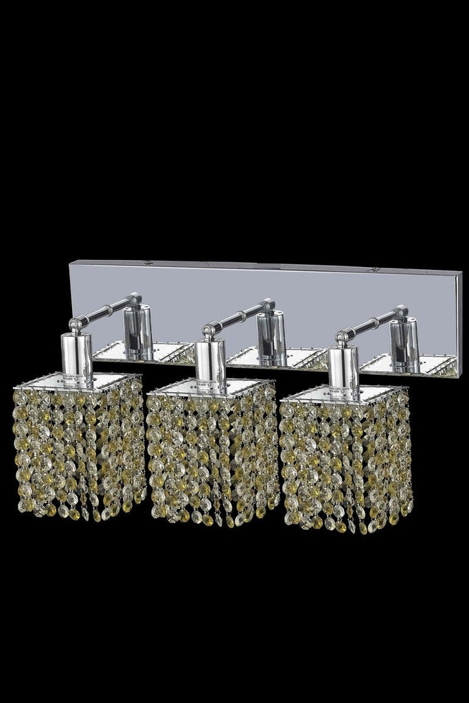 C121-1383W-O-S-LP/RC By Elegant Lighting Mini Collection 3 Light Wall Sconces Chrome Finish