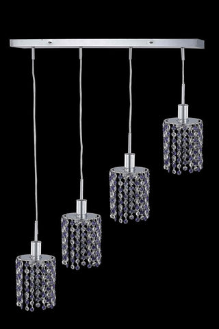 C121-1384D-O-R-LP/RC By Elegant Lighting Mini Collection 4 Light Pendants Chrome Finish