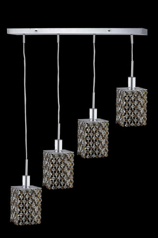 C121-1384D-O-S-LT/RC By Elegant Lighting Mini Collection 4 Light Pendants Chrome Finish