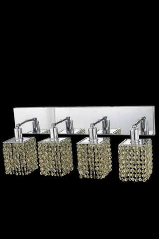 C121-1384W-O-S-LP/RC By Elegant Lighting Mini Collection 4 Light Wall Sconces Chrome Finish