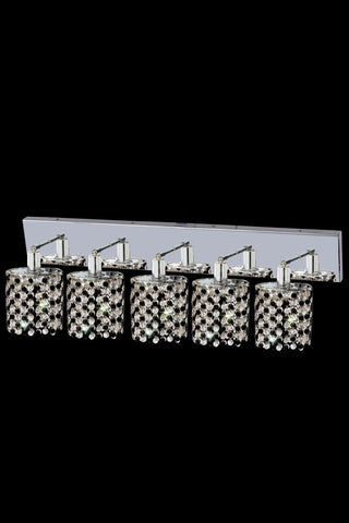 C121-1385W-O-R-GT/RC By Elegant Lighting Mini Collection 5 Light Wall Sconces Chrome Finish