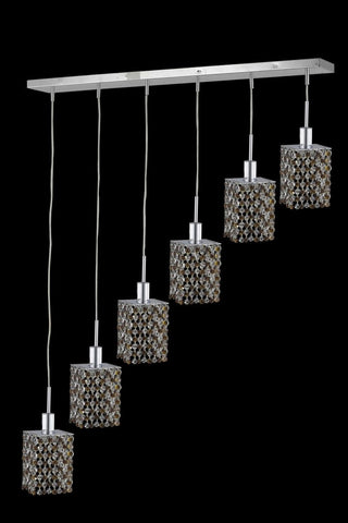 C121-1386D-O-S-BO/RC By Elegant Lighting Mini Collection 6 Light Chandeliers Chrome Finish