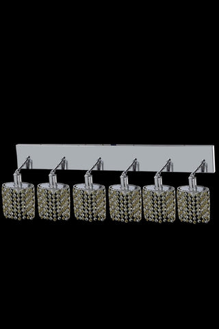 C121-1386W-O-E-TO/RC By Elegant Lighting Mini Collection 6 Light Wall Sconces Chrome Finish