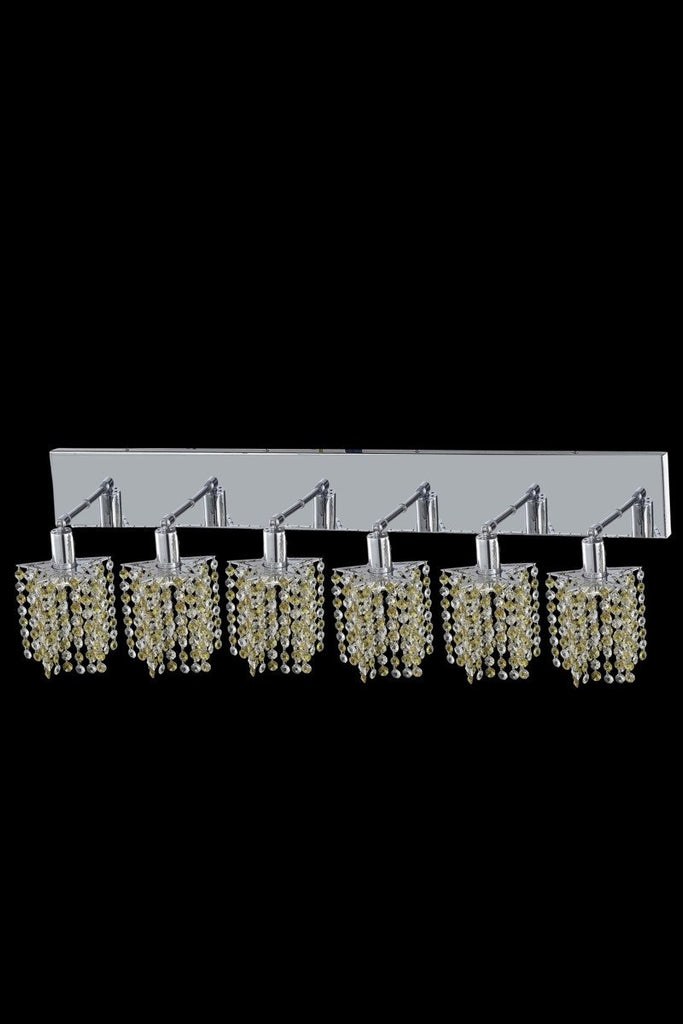 C121-1386W-O-P-BO/RC By Elegant Lighting Mini Collection 6 Light Wall Sconces Chrome Finish