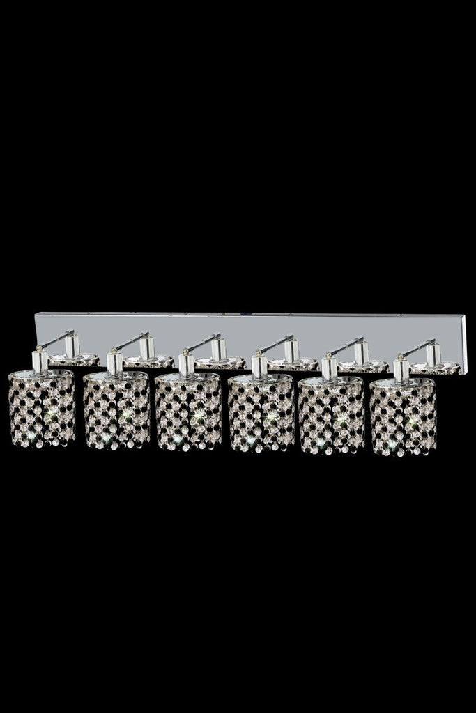 C121-1386W-O-R-JT/RC By Elegant Lighting Mini Collection 6 Light Wall Sconces Chrome Finish