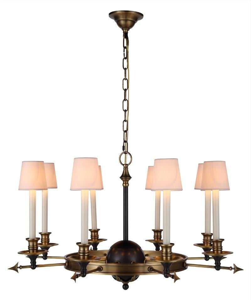 C121-1401D35BZBB By Elegant Lighting - Easton Collection Bronze & Burnished Brass Finish 8 Lights Pendant lamp