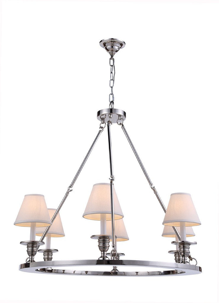 C121-1402D32PN By Elegant Lighting - Chester Collection Polished Nickel Finish 6 Lights Pendant lamp