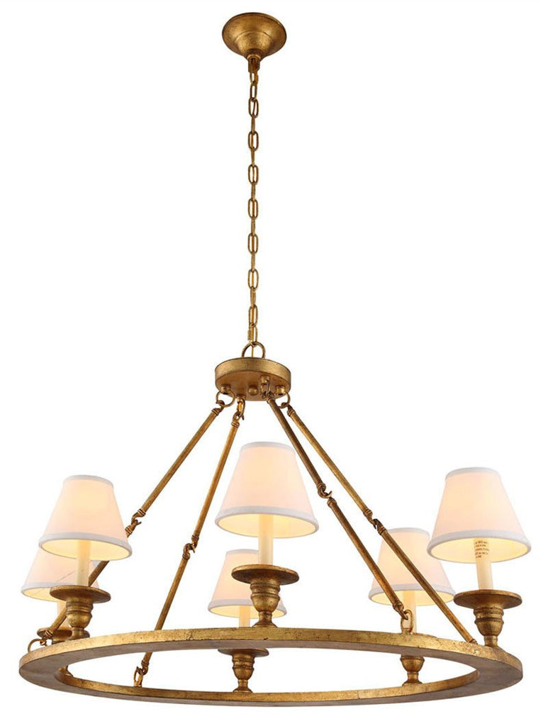 C121-1402D36GI By Elegant Lighting - Chester Collection Golden Iron Finish 6 Lights Pendant lamp