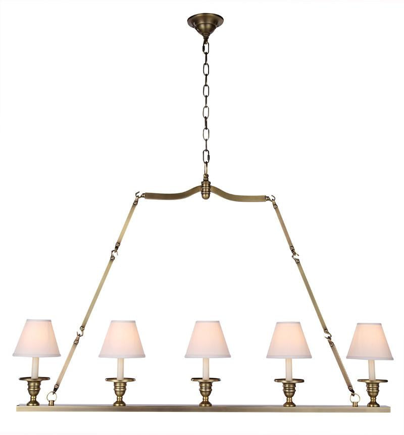 C121-1404G48BB By Elegant Lighting - Cambria Collection Burnished Brass Finish 5 Lights Pendant lamp