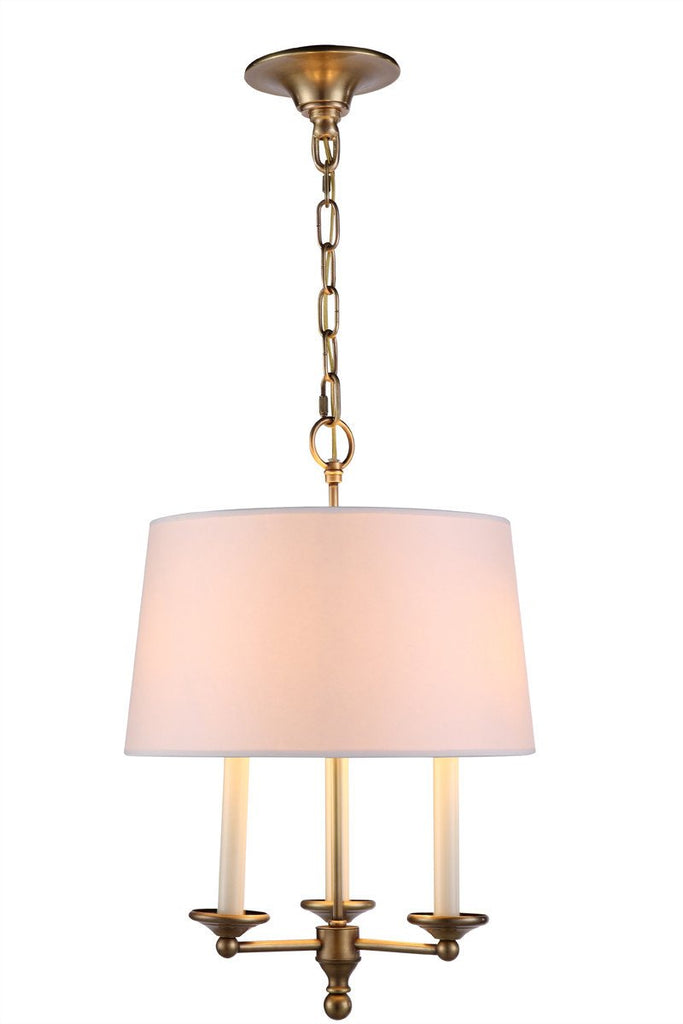 C121-1405D14BB By Elegant Lighting - Crawford Collection Burnish Brass Finish 3 Lights Pendant lamp