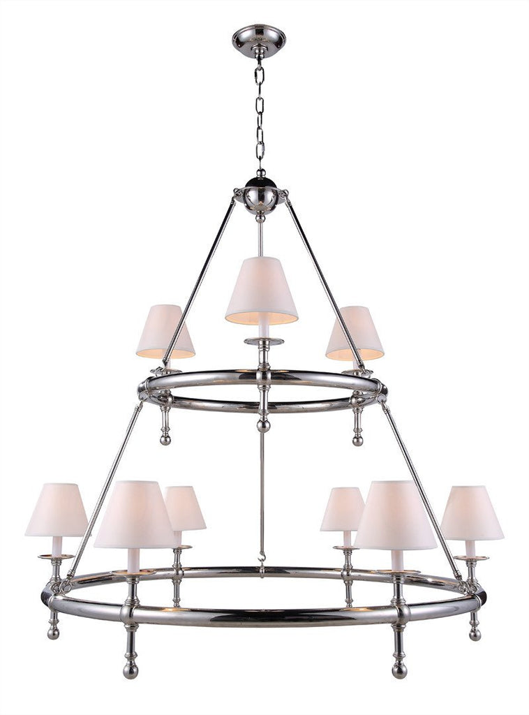 C121-1406G45PN By Elegant Lighting - Montgomery Collection Polished Nickel Finish 9 Lights Pendant lamp