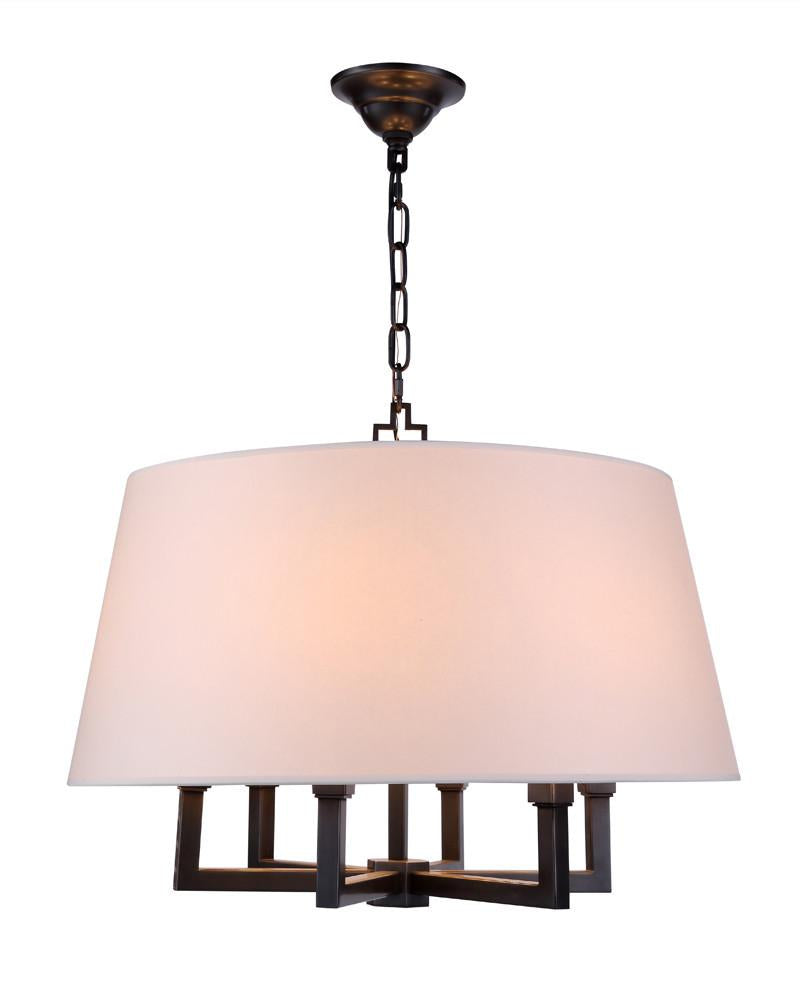 C121-1409D24BZ By Elegant Lighting - Hamilton Collection Bronze Finish 6 Lights Pendant lamp