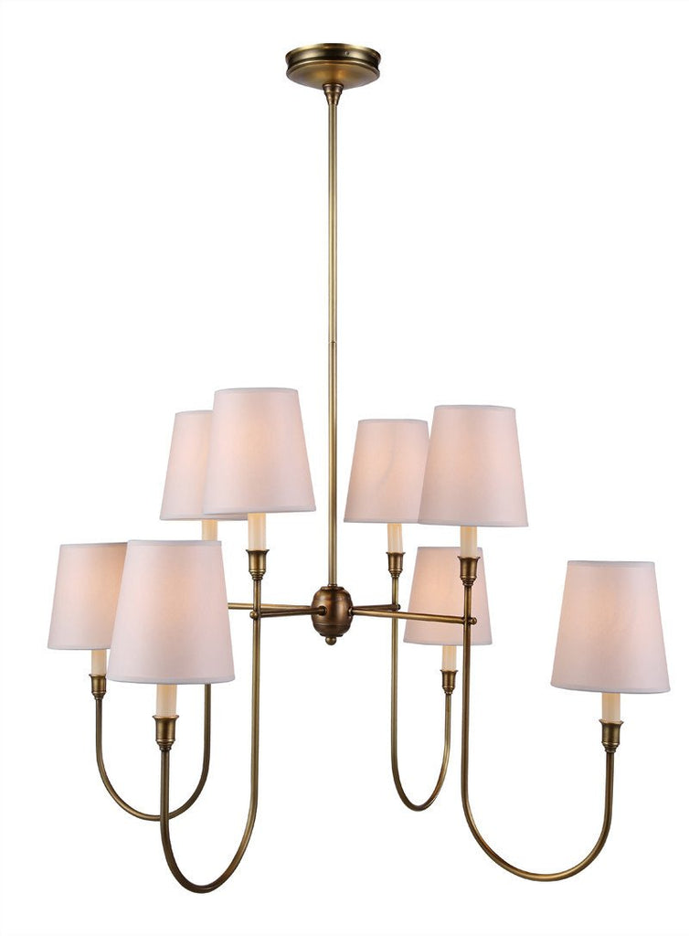 C121-1411G36BB By Elegant Lighting - Lancaster Collection Burnish Brass Finish 8 Lights Pendant lamp