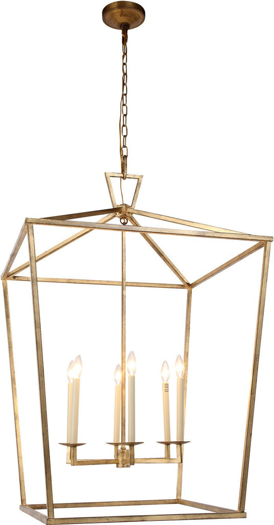 C121-1422D29GI By Elegant Lighting - Denmark Collection Golden Iron Finish 6 Lights Pendant Lamp