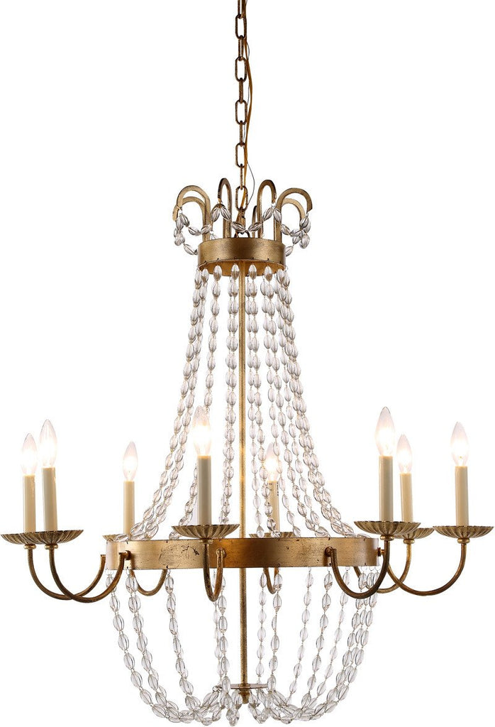 C121-1433D32GI By Elegant Lighting - Roma Collection Golden Iron Finish 8 Lights Pendant Lamp