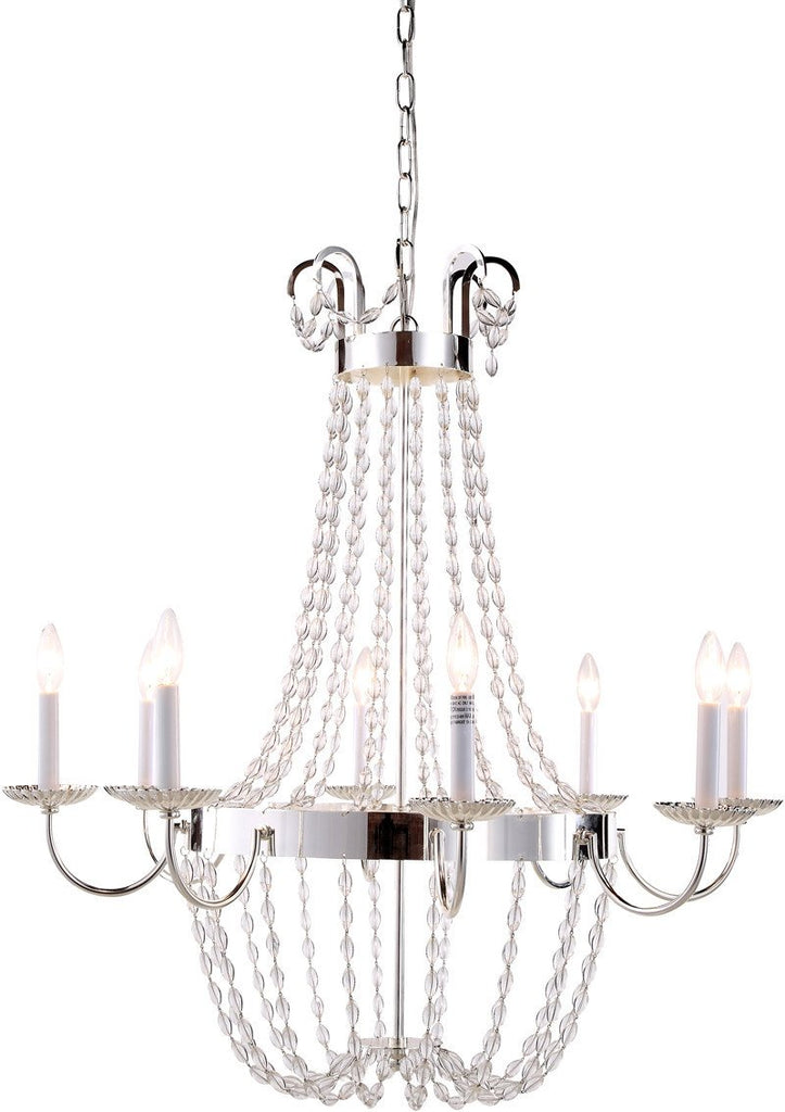 C121-1433D32SN By Elegant Lighting - Roma Collection Silver Nickel Finish 8 Lights Pendant Lamp