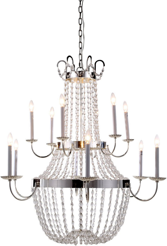 C121-1433G39SN By Elegant Lighting - Roma Collection Silver Nickel Finish 12 Lights Pendant Lamp