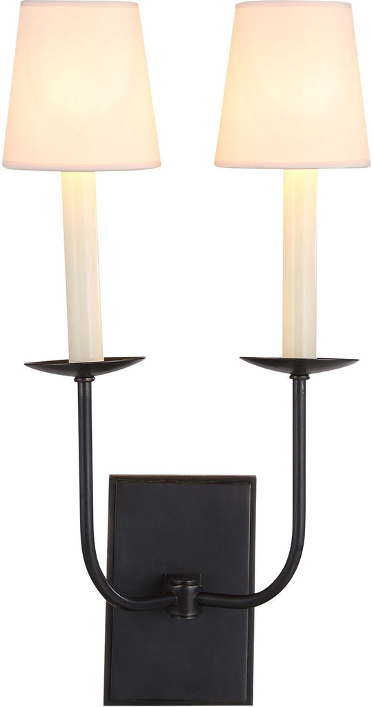 C121-1435W10BZ By Elegant Lighting - Penelope Collection Bronze Finish 2 Lights Wall Sconce