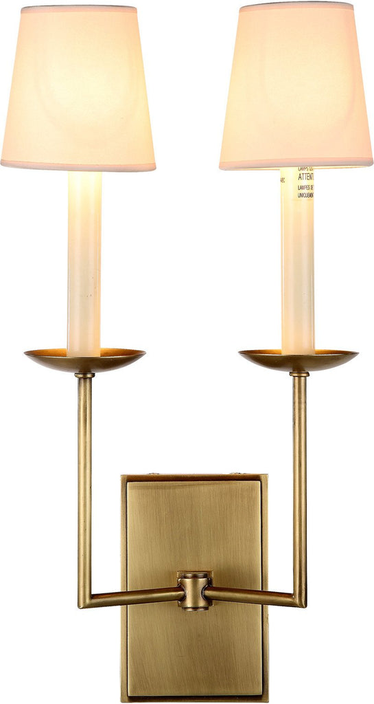 C121-1436W10BB By Elegant Lighting - Astana Collection Burnished Brass Finish 2 Lights Wall Sconce