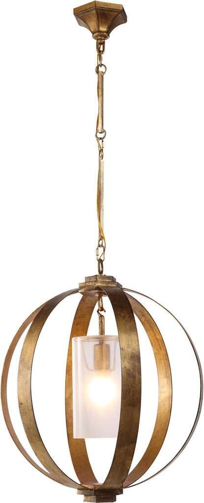 C121-1438D21GI By Elegant Lighting - Serenity Collection Golden Iron Finish 1 Light Pendant Lamp