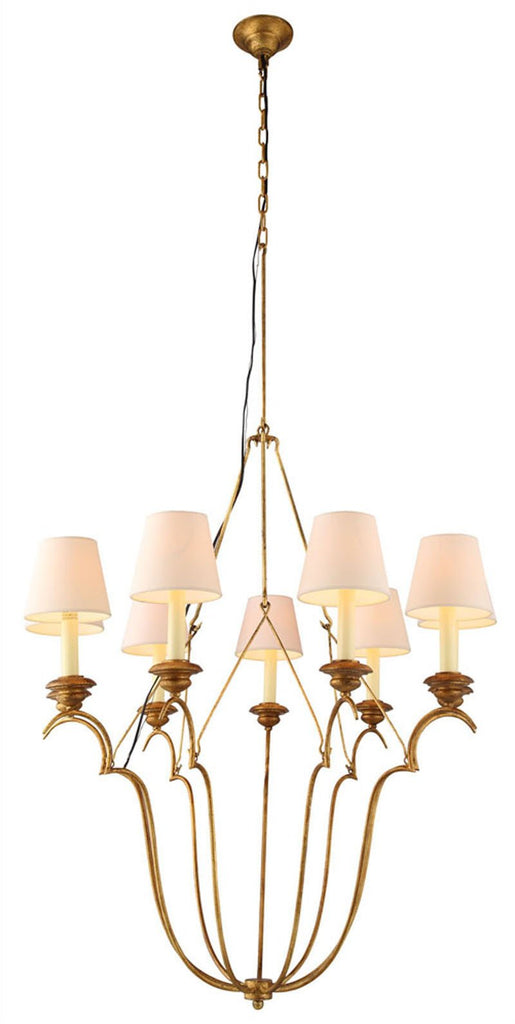C121-1439D33GI By Elegant Lighting - Dominion Collection Golden Iron Finish 9 Lights Pendant Lamp