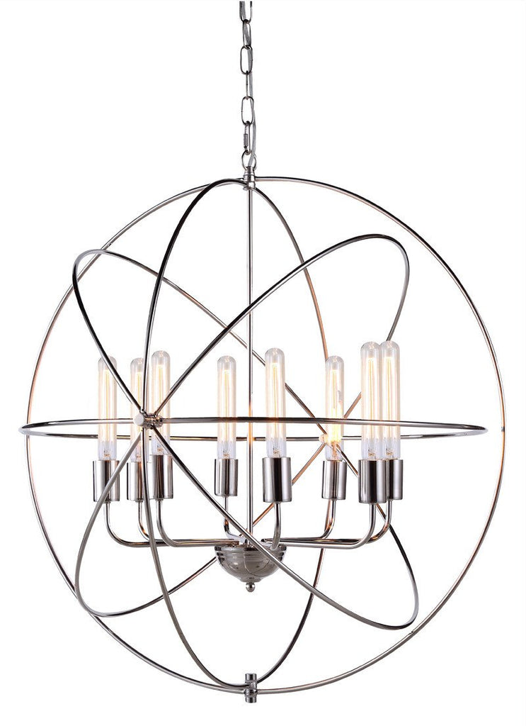 C121-1453D32PN By Elegant Lighting - Vienna Collection Polished Nickel Finish 8 Lights Pendant lamp