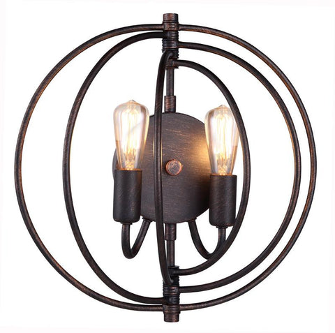 C121-1453W13DB By Elegant Lighting - Vienna Collection Dark Bronze Finish 2 Lights Wall Sconce