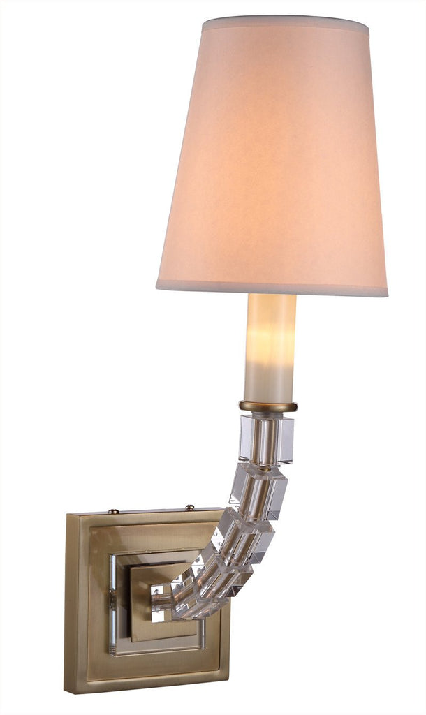 C121-1460W5BB By Elegant Lighting - Cristal Collection Burnished Brass Finish 1 Light Wall Sconce
