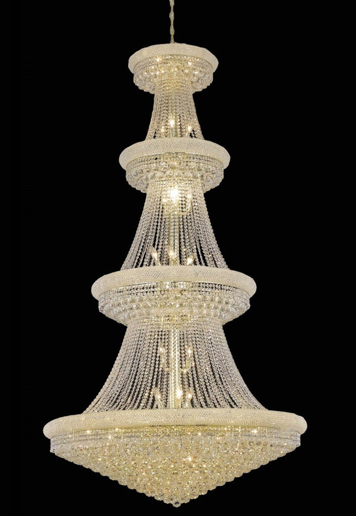 ZC121-V1800G48G/RC By Elegant Lighting Primo Collection 42 Light Chandeliers Gold Finish