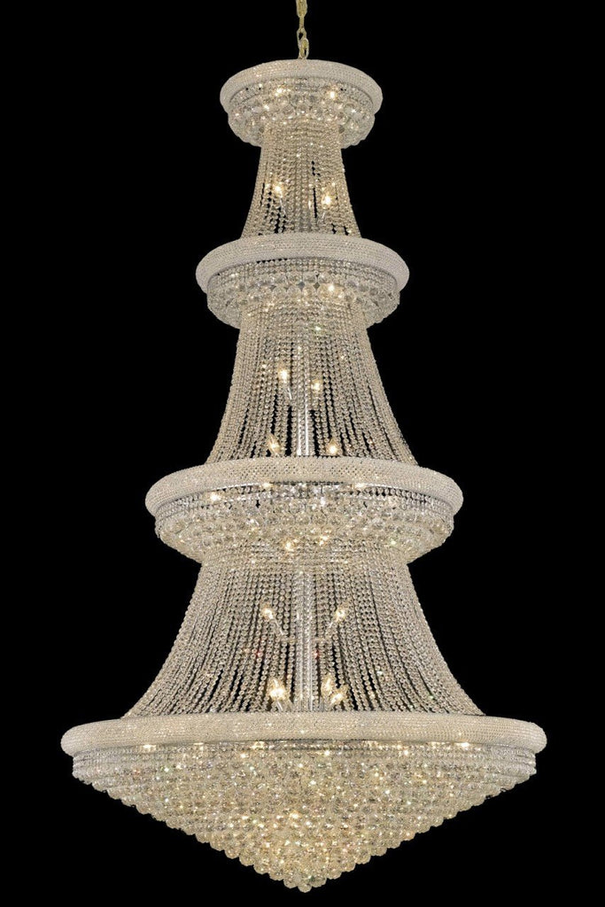 ZC121-V1800G54C/RC By Elegant Lighting Primo Collection 48 Light Chandeliers Chrome Finish