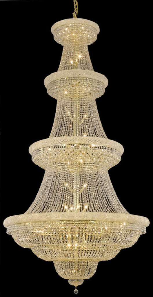 C121-1803G54G/RC By Elegant Lighting Primo Collection 48 Light Chandeliers Gold Finish