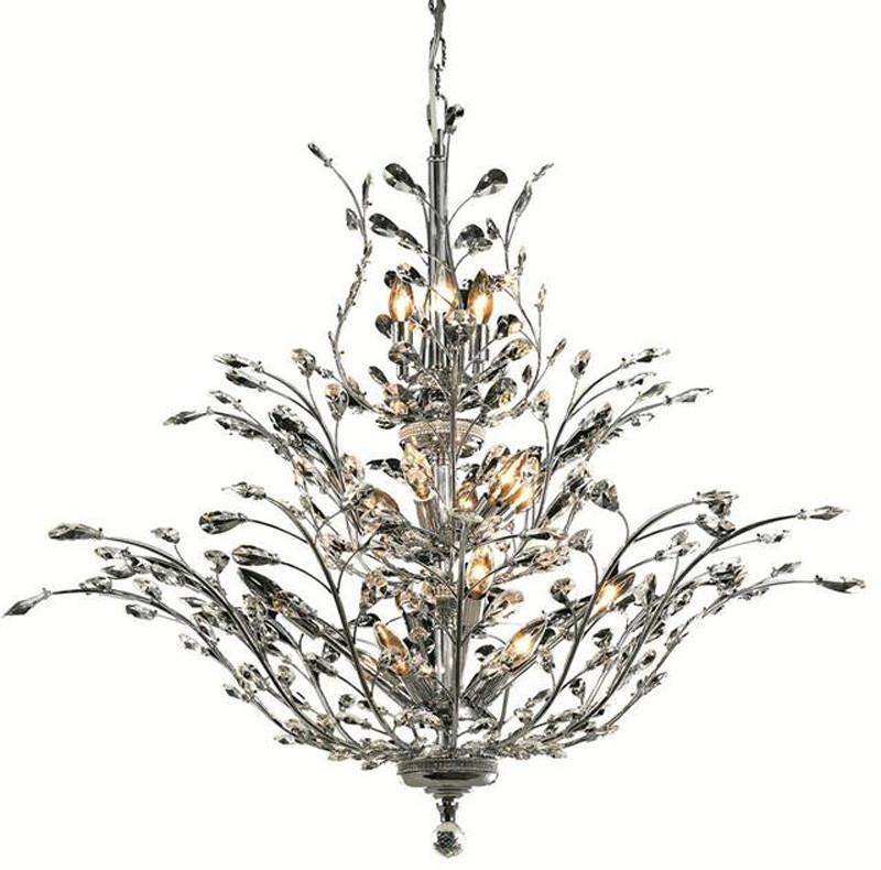 C121-2011G41C-GT/RC By Elegant Lighting Orchid Collection 18 Light Foyer/Hallway Chrome Finish