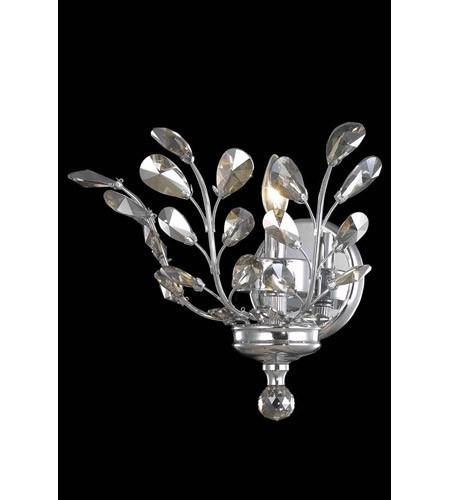 C121-2011W16C-GT/RC By Elegant Lighting Orchid Collection 1 Light Wall Sconce Chrome Finish