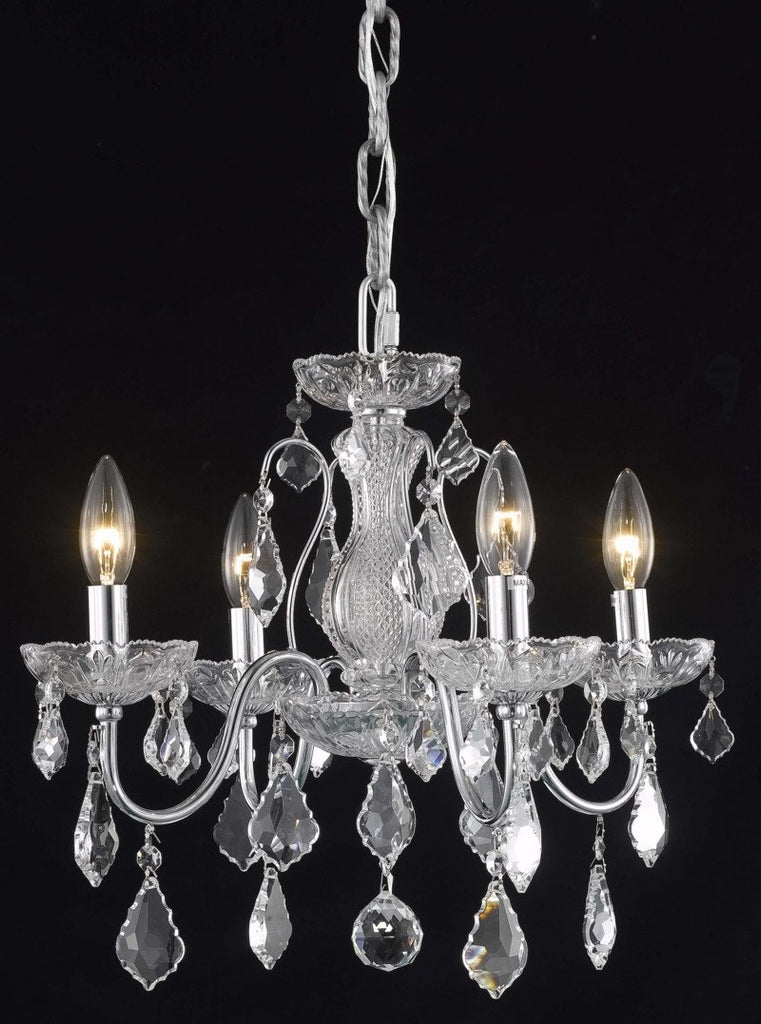 ZC121-V2015D17C/RC By Elegant Lighting St. Francis Collection 4 Light Chandeliers Chrome Finish
