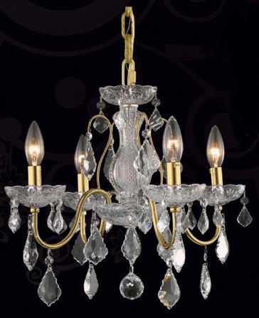 ZC121-V2015D17G/RC By Elegant Lighting St. Francis Collection 4 Light Chandeliers Gold Finish