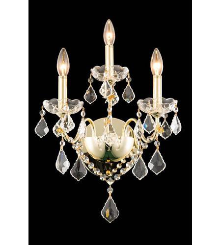 ZC121-V2015W3G/EC By Elegant Lighting - St. Francis Collection Gold Finish 3 Lights Wall Sconce